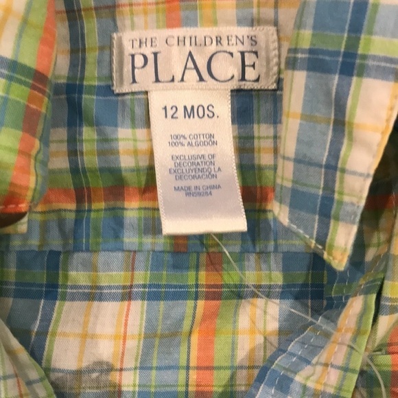 2/$25 THE CHILDREN’S PLACE Plaid Two Piece Set Size 12 Months - Picture 7 of 7